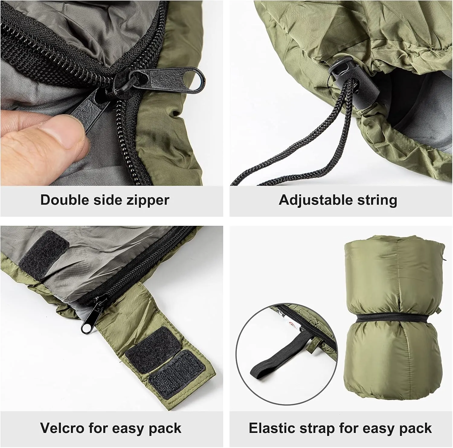 Night Cat Camping Sleeping Bag for Adults Portable Lightweight Backpacking Hiking Traveling Indoor Outdoor Temperature 5-15℃ Switch to a Quilt or Blanket