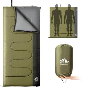 Night Cat Camping Sleeping Bag for Adults Portable Lightweight Backpacking Hiking Traveling Indoor Outdoor Temperature 5-15℃ Switch to a Quilt or Blanket