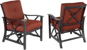 Oakland Living 2 Piece Haywood Deep Seat Rocking Chairs, Antique Bronze