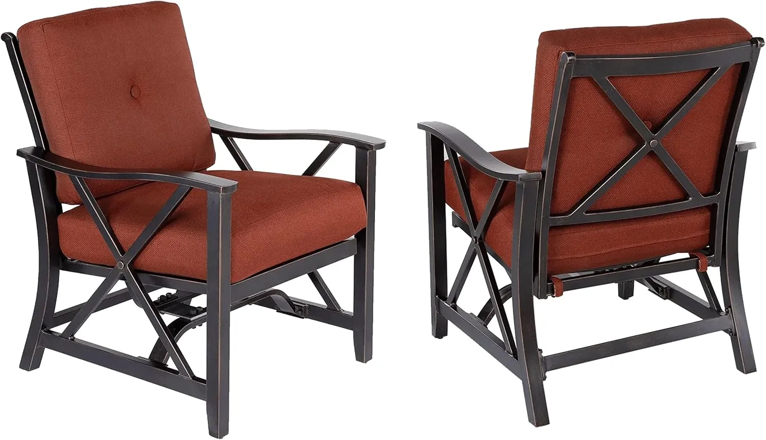 Oakland Living 2 Piece Haywood Deep Seat Rocking Chairs, Antique Bronze