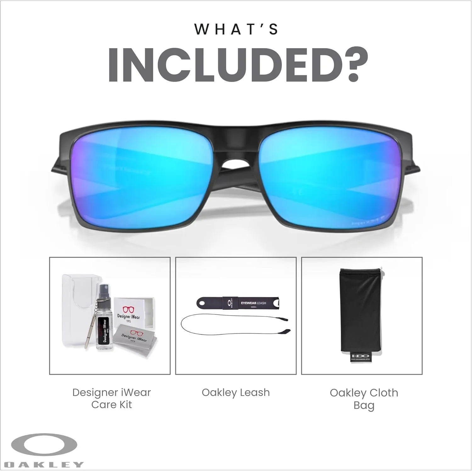 Oakley Twoface OO9189 Square Sunglasses For Men  BUNDLE Leash   BUNDLE with Designer iWear Eyewear Kit