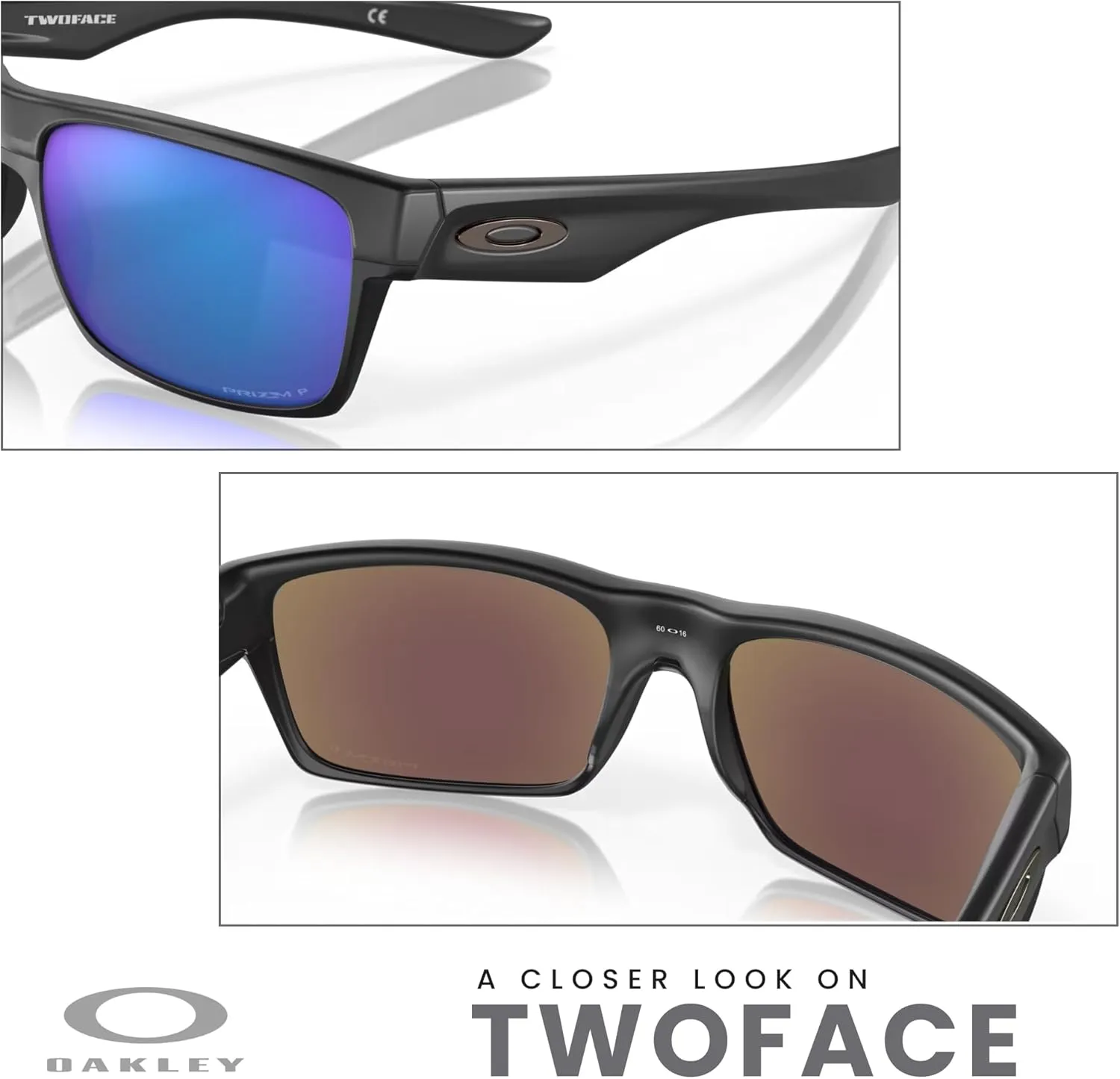 Oakley Twoface OO9189 Square Sunglasses For Men  BUNDLE Leash   BUNDLE with Designer iWear Eyewear Kit