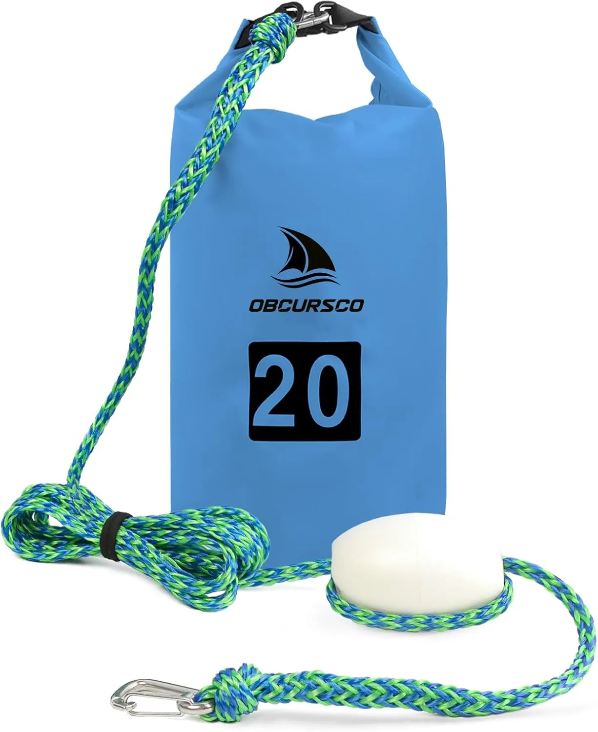 Obcursco 20L Jet Ski Anchor Kit PWC Anchor 2 in 1 Sand Bag Anchor for Float with Adjustable Buoy, PWC Sandbag Anchor for Jetski, Kayak, Seadoo, Paddle Board, Waverunner, Watercraft, and Swim Mat…