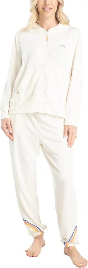 Ocean Pacific Daybreakers Women's Loungewear - Long Sleeve Zipper Hoodie and Joggers, Soft 2 Piece Sweatsuit