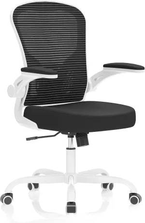 Office Chair, Ergonomic Desk Chairs 330LBS Capacity High Back Mesh Computer Chair with Flip-up Armrests, Comfy Work with Adjustable Lumbar Support, Rolling Swivel Executive Task