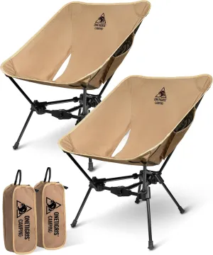 OneTigris 2 Pack Tigerblade Camping Chair, Lightweight Folding Backpacking Hiking, Compact Portable 330 lbs Capacity