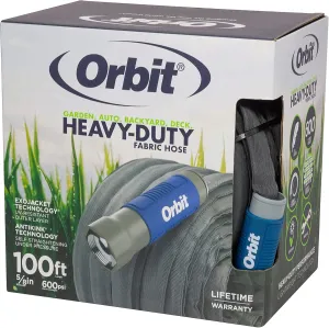 Orbit 33180 ExoJacket Heavy Duty Fabric Garden Hose, 100-Foot x 5/8-Inch