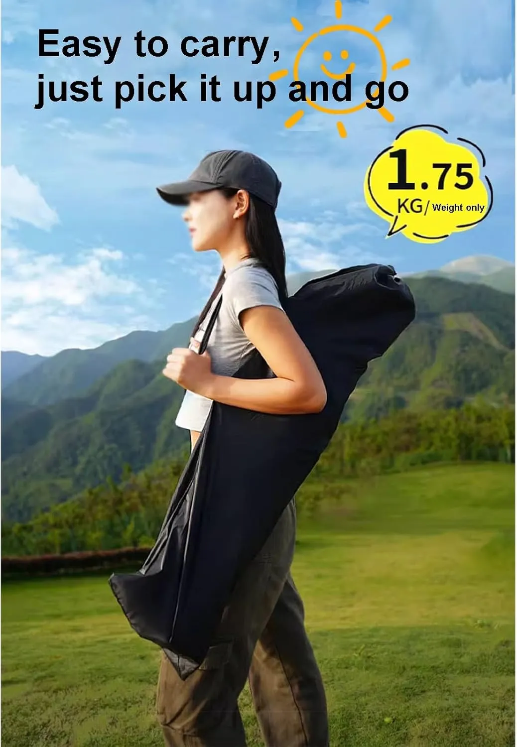 Outdoor Beach Folding Chair, Portable Breathable Mesh High-Back Camping Chair, Three-Speed Adjustable, with Storage Bag, Suitable for Camping, Picnics, Fishing(Green,Medium)
