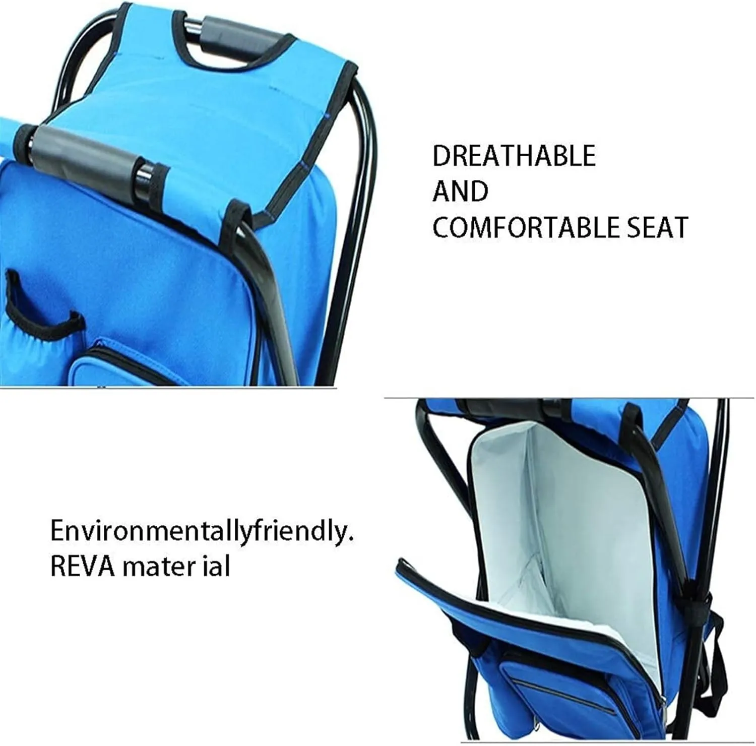 Outdoor Camp Chairs, Outdoor Leisure Fishing Chair, Heavy Duty High, Stable Structure, Compact Portable Lawn Chairs Adults(Blue)