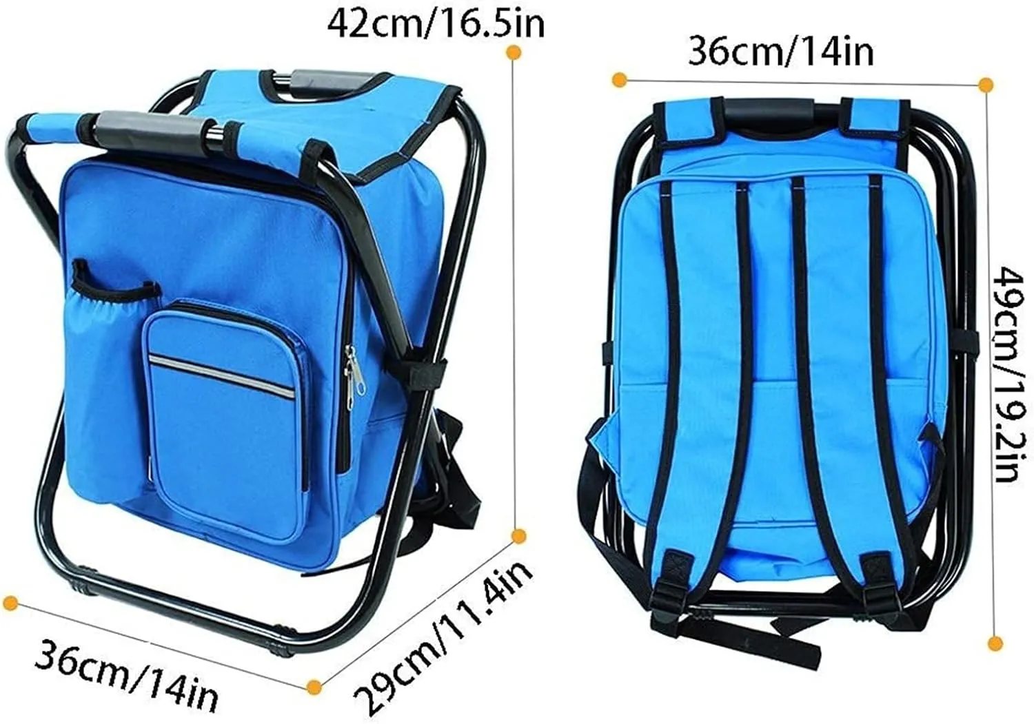 Outdoor Camp Chairs, Outdoor Leisure Fishing Chair, Heavy Duty High, Stable Structure, Compact Portable Lawn Chairs Adults(Blue)