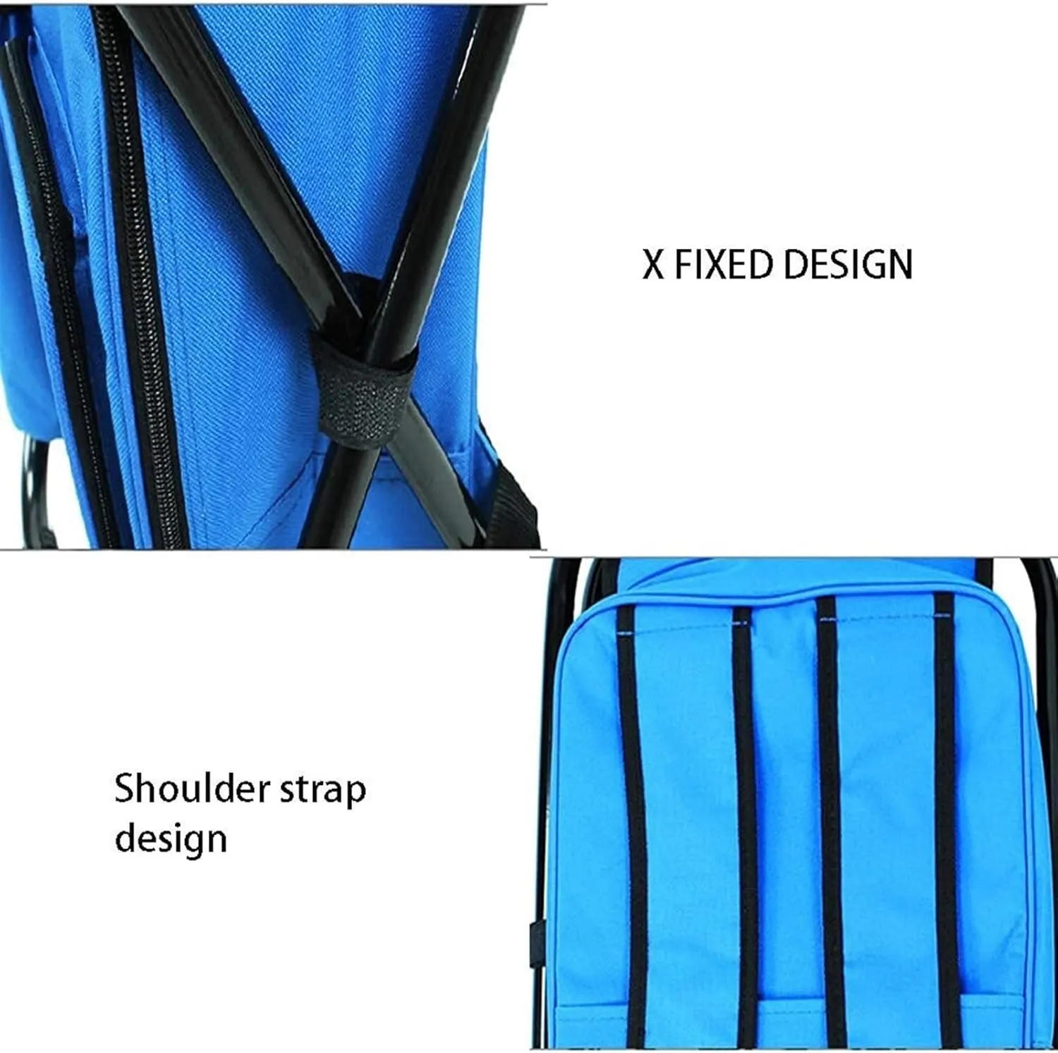 Outdoor Camp Chairs, Outdoor Leisure Fishing Chair, Heavy Duty High, Stable Structure, Compact Portable Lawn Chairs Adults(Blue)