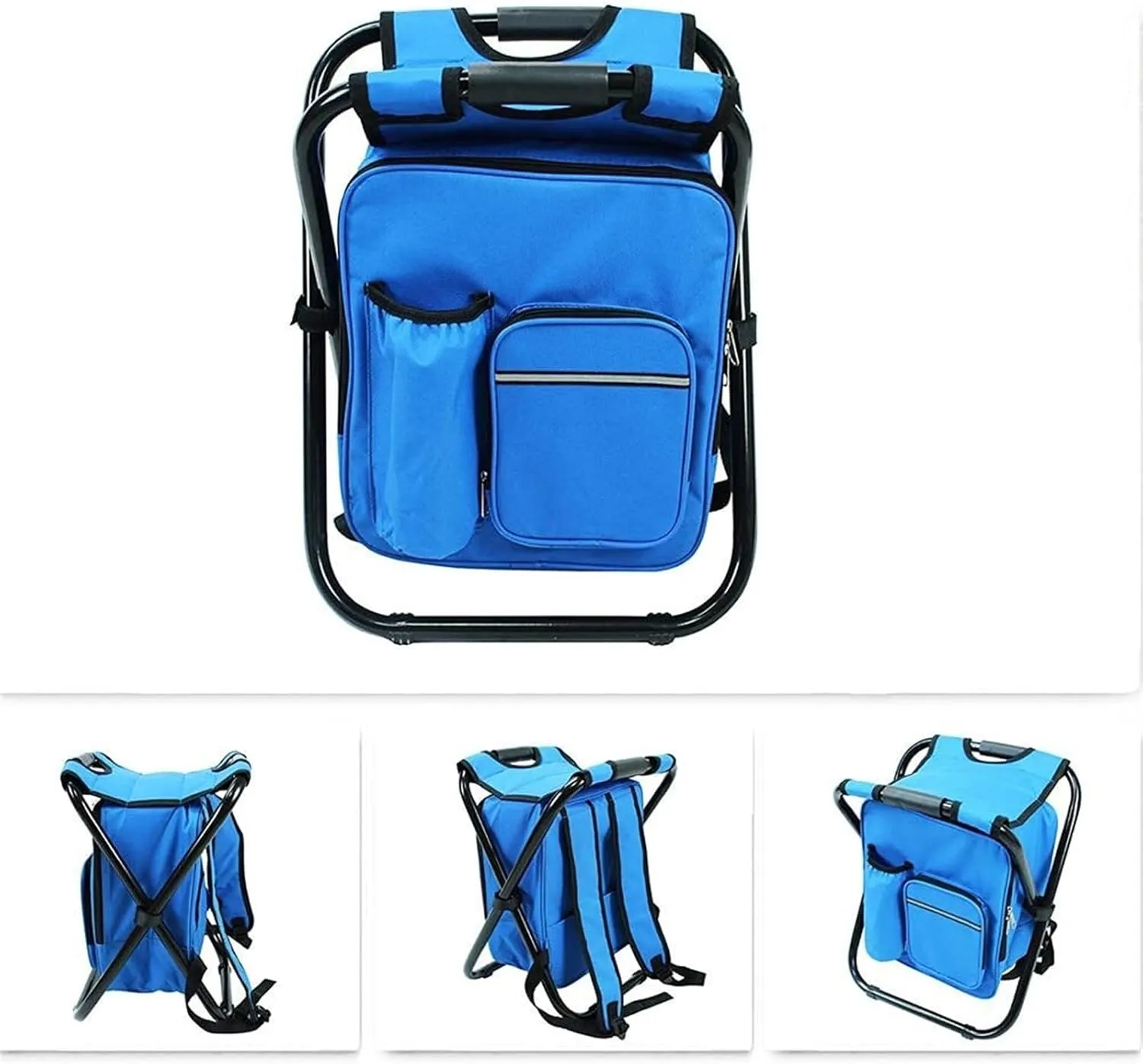 Outdoor Camp Chairs, Outdoor Leisure Fishing Chair, Heavy Duty High, Stable Structure, Compact Portable Lawn Chairs Adults(Blue)