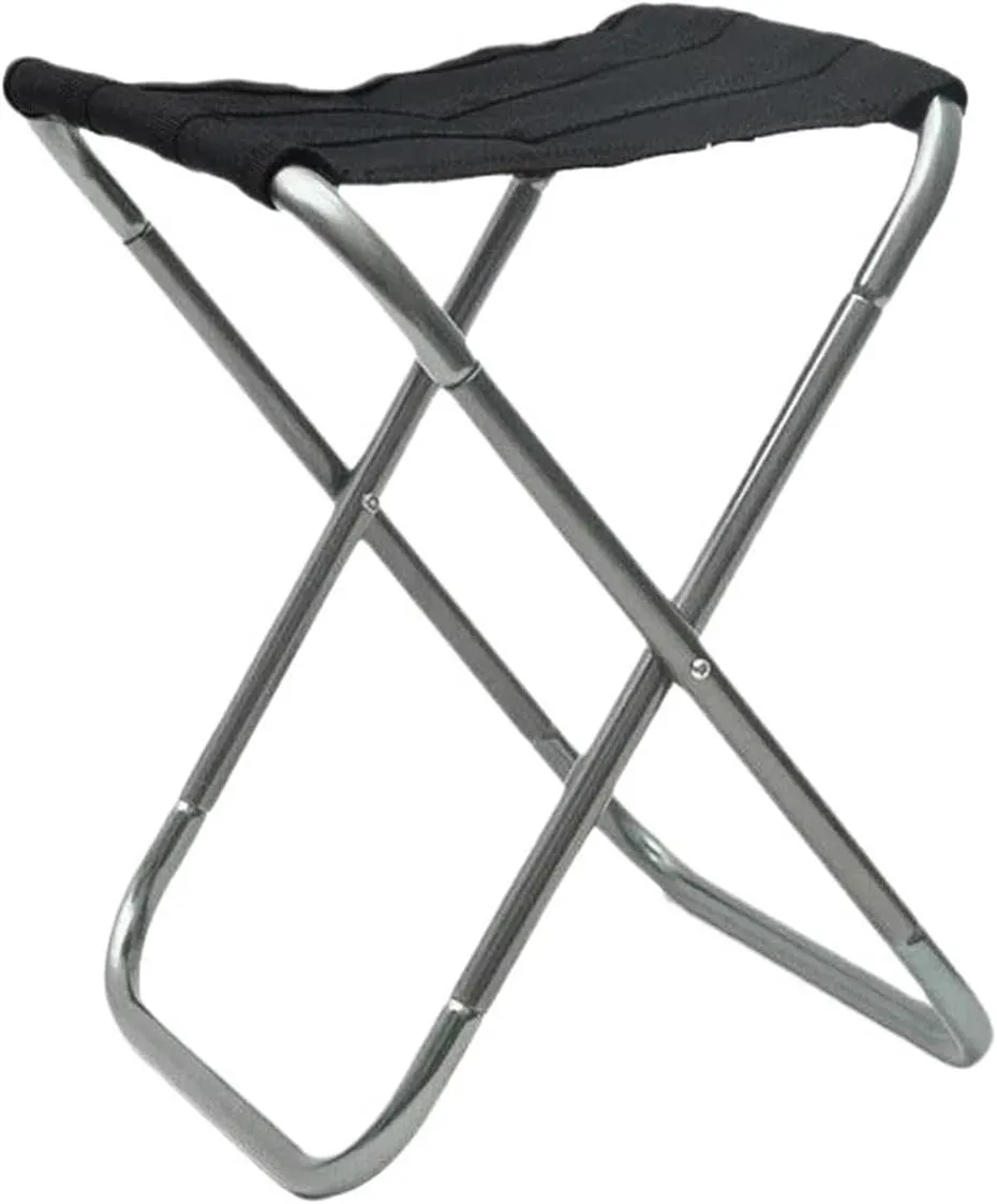 Outdoor Camping Chair Golden Aluminum Alloy Folding Chair with Bag Stool Fit for Seat Fishing Camping(Dark Gray)