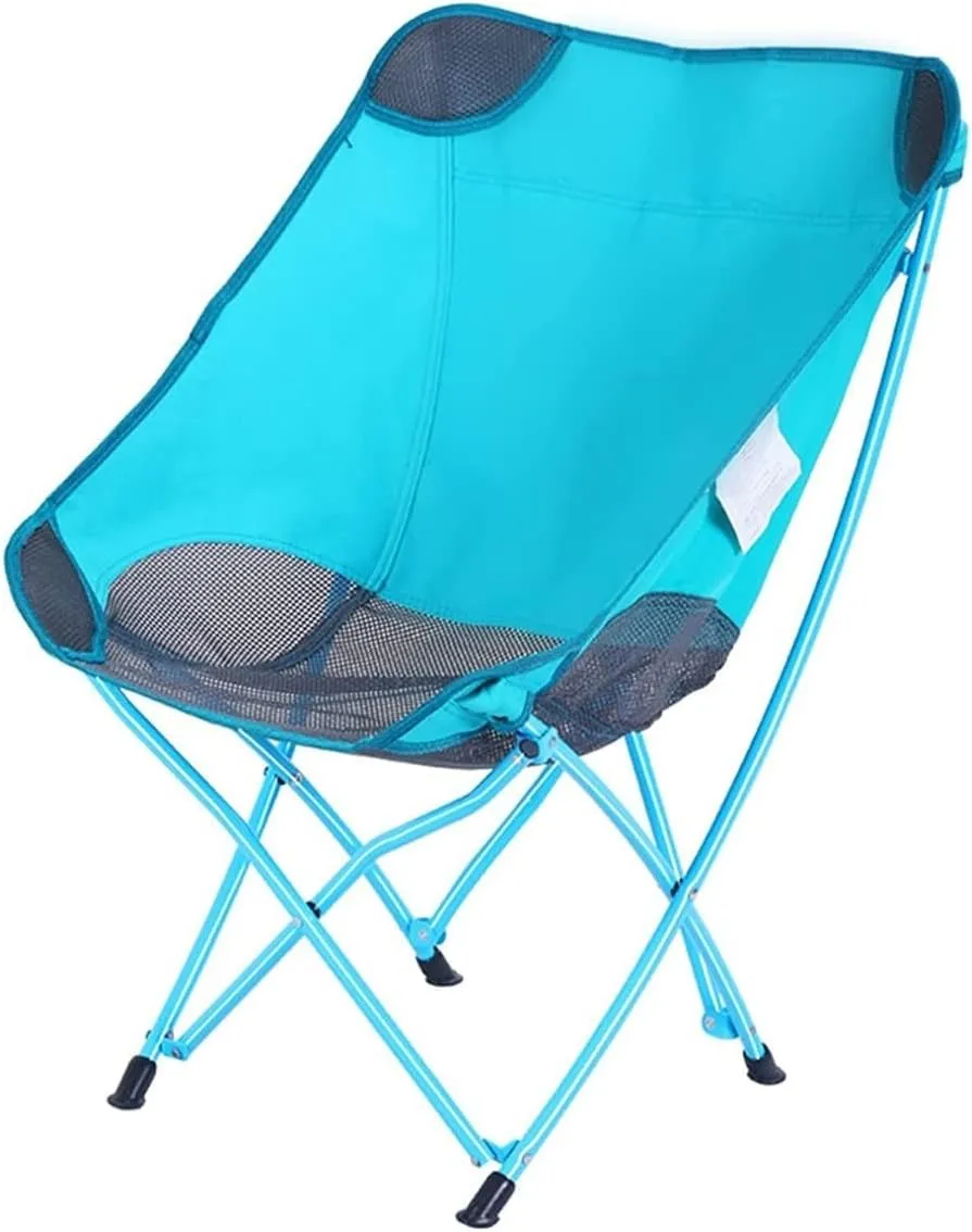 Outdoor Camping Chair Ultralight Camping Chair with Mesh Stitching Compact Folding Backpacking Seat Stool with Large Back Storage Pocket Portable Folding Lawn Chairs