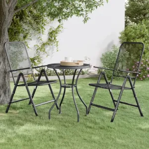 Outdoor Chair Chair Outdoor Dining Chairs Chairs for Dining tableFolding Patio Chairs 2 pcs Expanded Metal Mesh AnthraciteSuitable for Gardens, courtyards