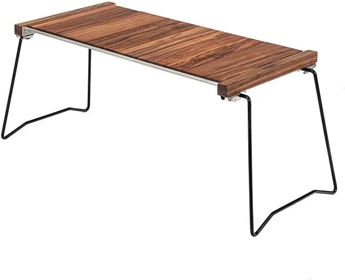 Outdoor Folding Solid Wood Camping Table Stainless Steel Frame Picnic Table Multiple Combinations BBQ Camping Table