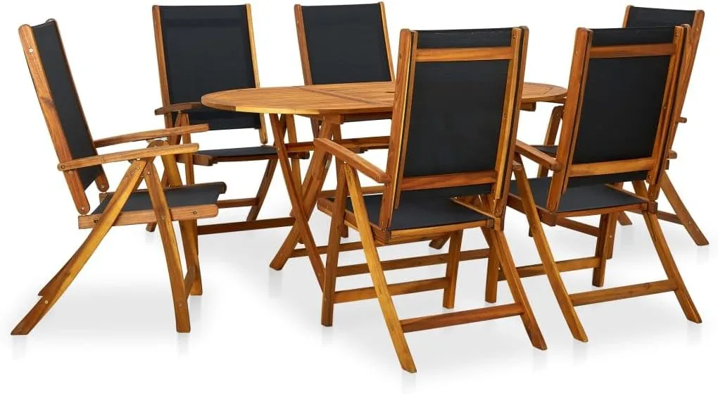 Outdoor Patio Furniture,7 Piece Patio Dining Set Solid Acacia WoodDesigned for Camping, Resting, Outdoors.