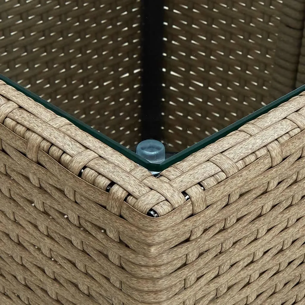 Outdoor Table for Coffee, Camping, Dining, Side Tables, Furniture, Table Beige and Transparent Patio