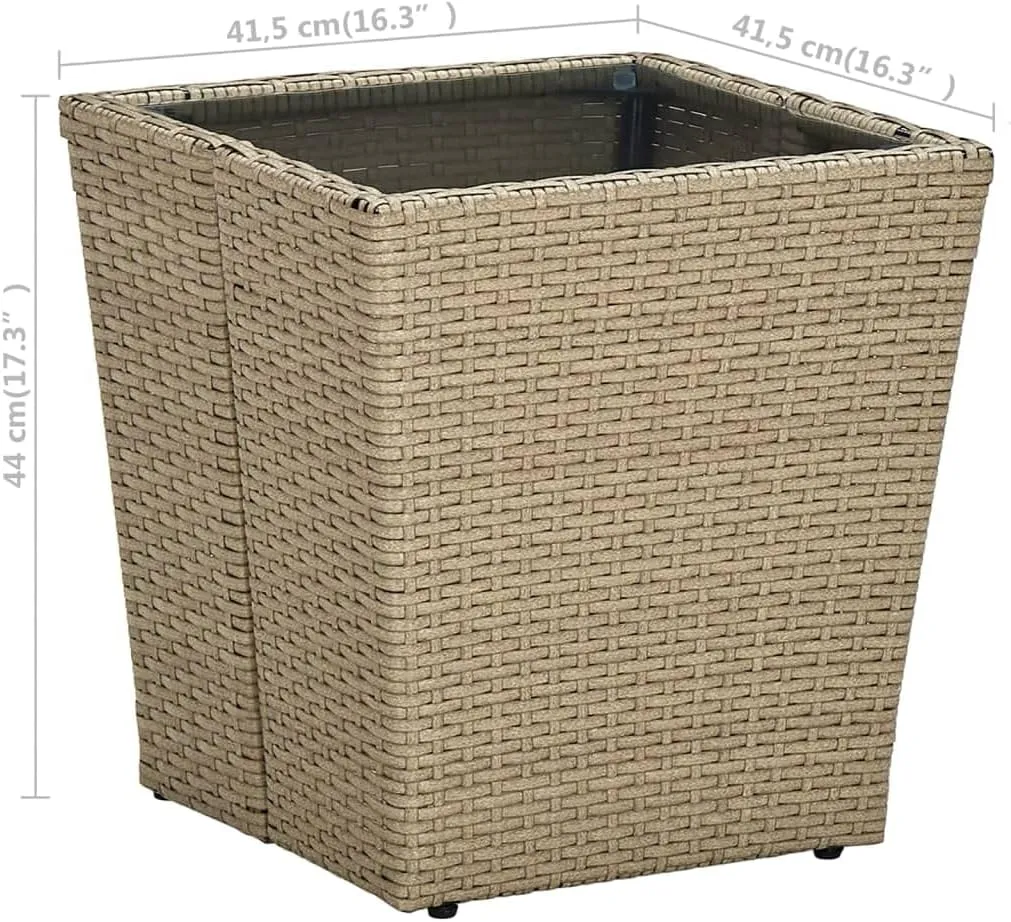 Outdoor Table for Coffee, Camping, Dining, Side Tables, Furniture, Table Beige and Transparent Patio