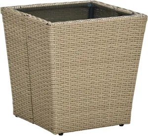 Outdoor Table for Coffee, Camping, Dining, Side Tables, Furniture, Table Beige and Transparent Patio
