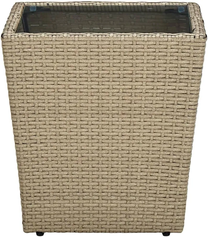 Outdoor Table for Coffee, Camping, Dining, Side Tables, Furniture, Table Beige and Transparent Patio