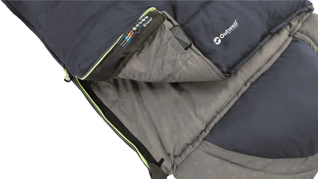 Outwell Contour Lux Sleeping Bag 'R Zip' Deep Blue