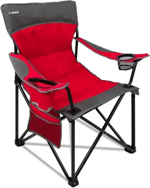 Oversized Portable Camping Chairs, Collapsible Outdoor Chairs with Pocket and Cup Holders, Carry Bag for Camping,Tailgates,Beach,and Sports