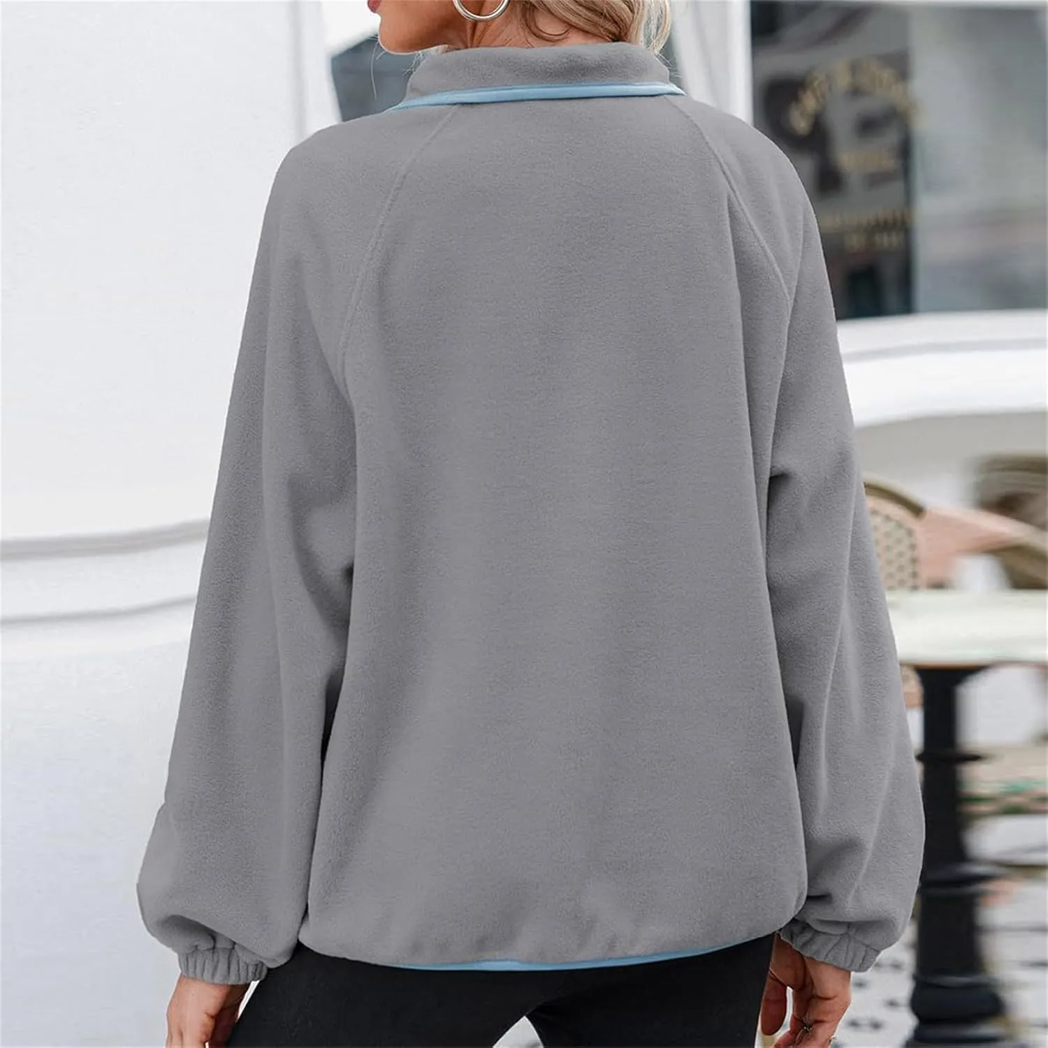 Oversized Sweatshirts For Women Trendy 2024 Fleece Lined Button Down Pullovers Casual Loose Warm Fall Winter Clothes