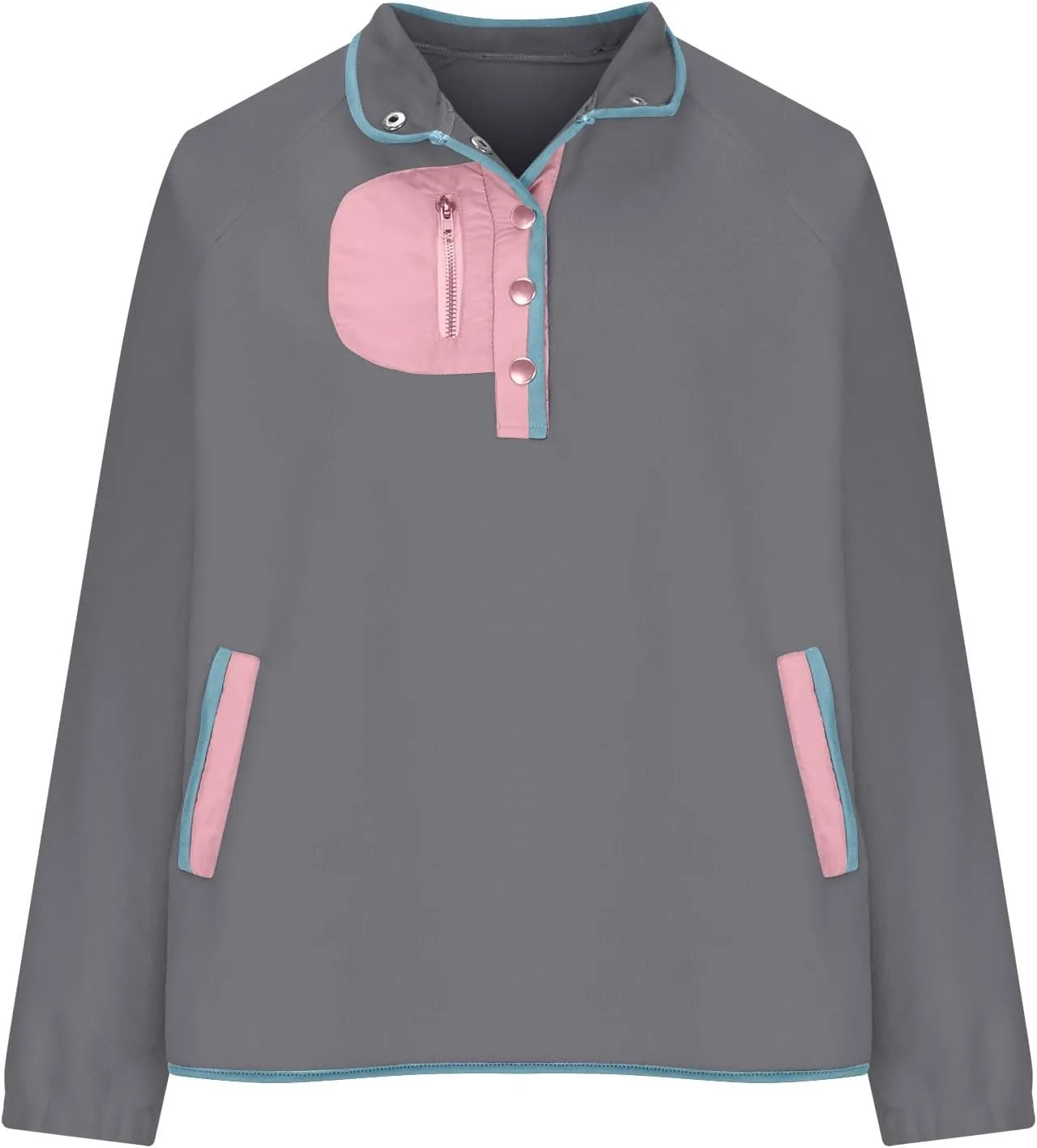 Oversized Sweatshirts For Women Trendy 2024 Fleece Lined Button Down Pullovers Casual Loose Warm Fall Winter Clothes