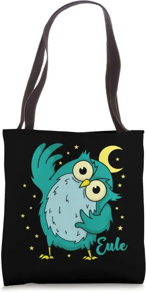 Owl greets sleeping Type Nocturnal Moon Asterisk Tote Bag