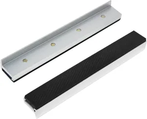 Pair of 8 Inch Vise Jaws, Universal Soft Rubber Vice Jaws Pads with Magnetic, Aluminum Alloy Bench Vises Protector Covers for Any Metal Vice Woodwooking, DIY Making, Plumbing and more