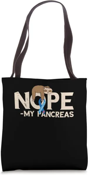 Pancreas Sleeping Sloth Diabetes Awareness Nope My Pancreas Tote Bag