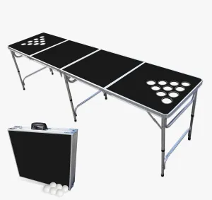 PartyPong 8-Foot Folding Pong Table w/Cup Holes & Pong Balls