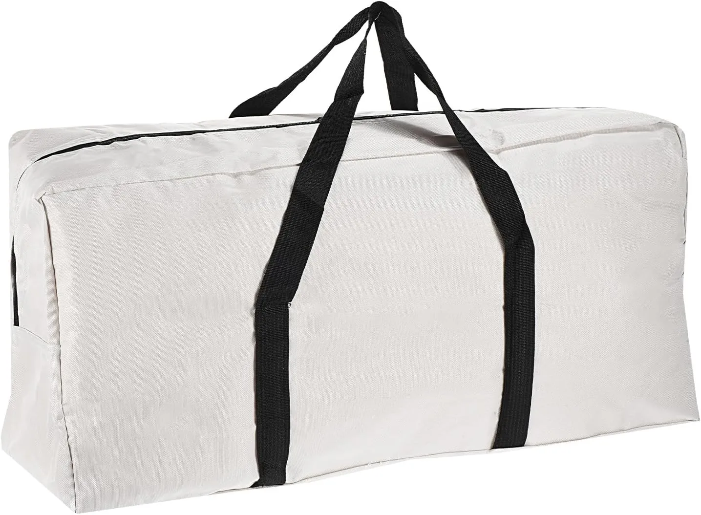 PATIKIL 26" Camp Chair Replacement Bag, Oversize Storage Duffle Bag Waterproof Moving Bag with Zipper Foldable Canvas Tote Bag for Travel Camping, White (26x18.5x7.8")