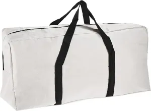 PATIKIL 26" Camp Chair Replacement Bag, Oversize Storage Duffle Bag Waterproof Moving Bag with Zipper Foldable Canvas Tote Bag for Travel Camping, White (26x18.5x7.8")