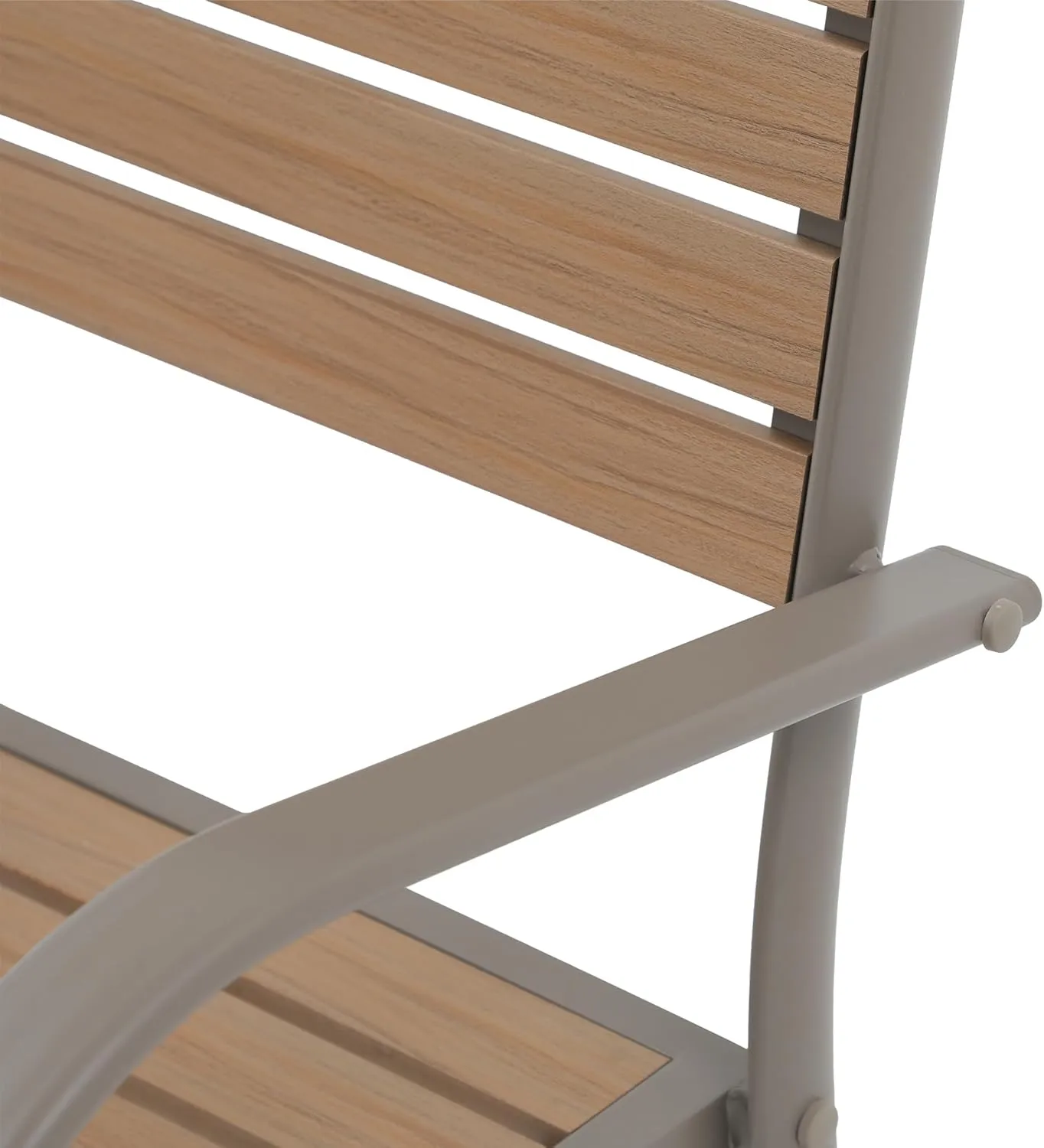 Patio Dining Chairs Set of 4,Outdoor Stackable Dining Chairs with Backrest & Armrest,Aluminum Frame Patio Furniture Chairs for Garden,Backyard,Lawn & Deck,Teak