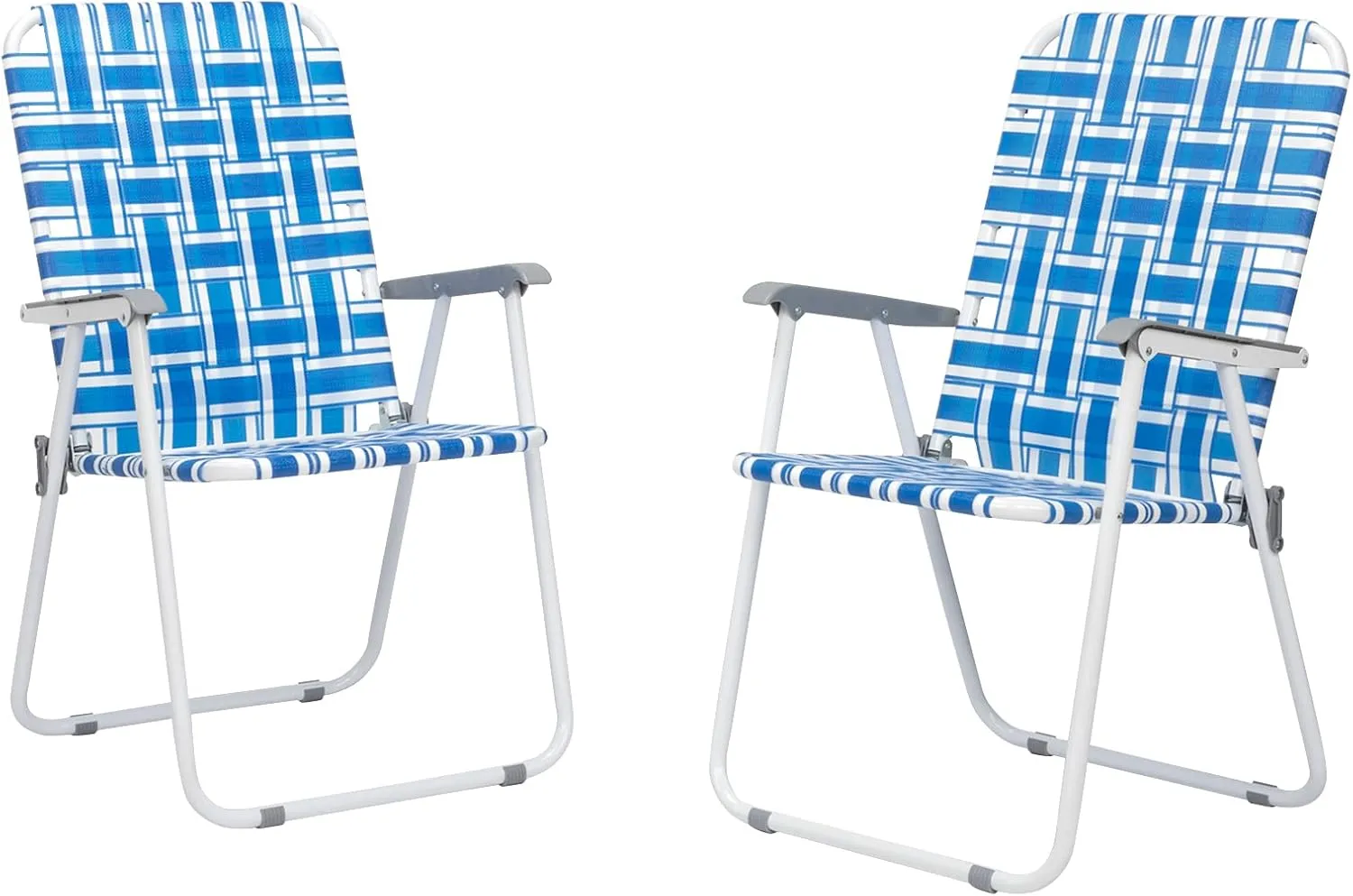 Patio Lawn Webbed Folding Chairs Set of 2, Folding Beach Chair Portable Camping Chair Patio Lawn Chairs Webbed Beach Chair Folding Chair for Lawn Yard Garden Dining Beach Camping Travel