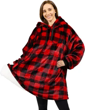 PAVILIA Blanket Hoodie for Women, Sherpa Wearable Blanket Men, Cozy Oversized Sweatshirt Blanket, Hooded Blanket Sweater