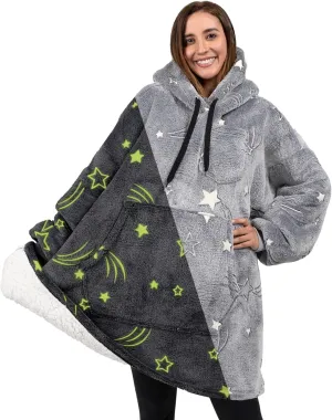 PAVILIA Blanket Hoodie for Women, Sherpa Wearable Blanket Men, Cozy Oversized Sweatshirt Blanket, Hooded Blanket Sweater