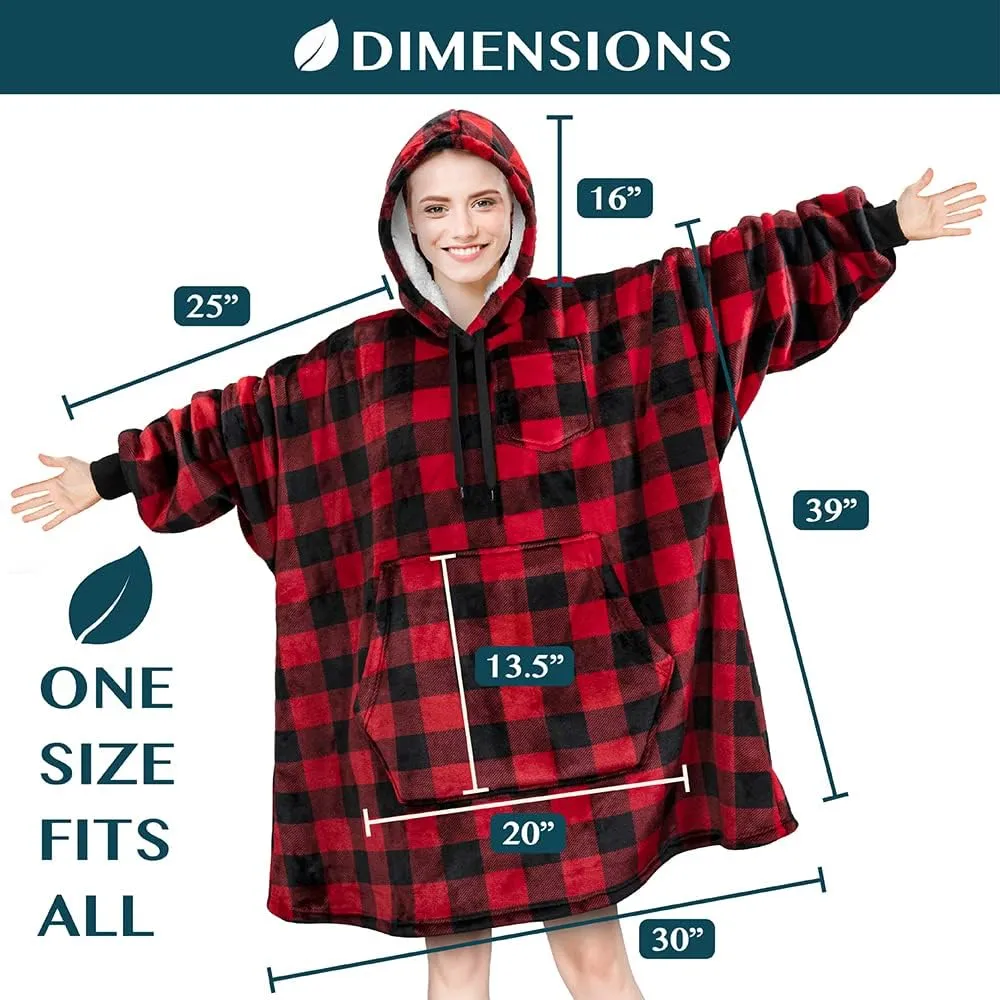 PAVILIA Blanket Hoodie for Women, Sherpa Wearable Blanket Men, Cozy Oversized Sweatshirt Blanket, Hooded Blanket Sweater