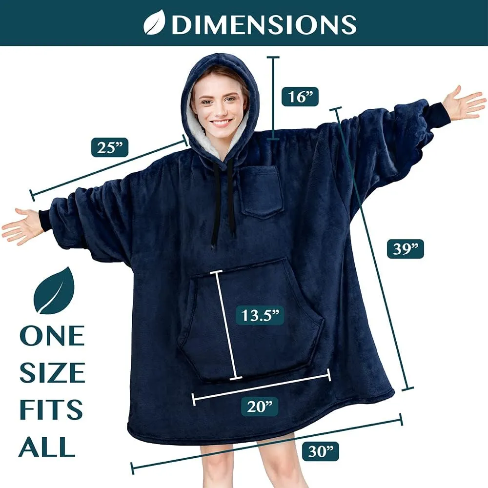 PAVILIA Blanket Hoodie for Women, Sherpa Wearable Blanket Men, Cozy Oversized Sweatshirt Blanket, Hooded Blanket Sweater