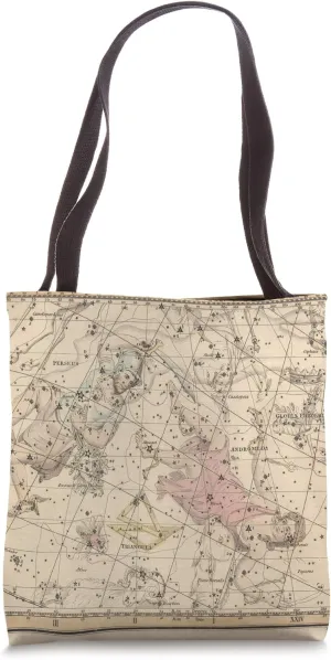 Perseus Andromeda - Retro Star Map Constellation Tote Bag