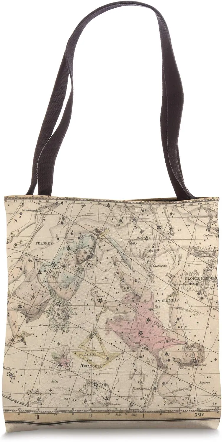Perseus Andromeda - Retro Star Map Constellation Tote Bag