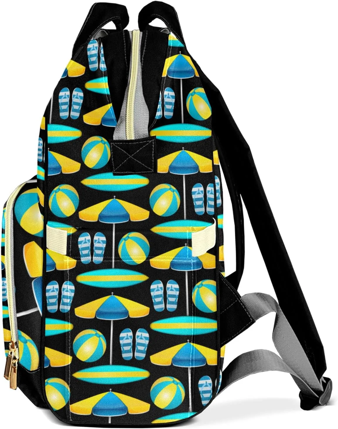 Personalized Flip Flops Beach Volleyball Surf Diaper Bags Backpack with Name Mummy Nursing Bags Gifts for Mom Dad