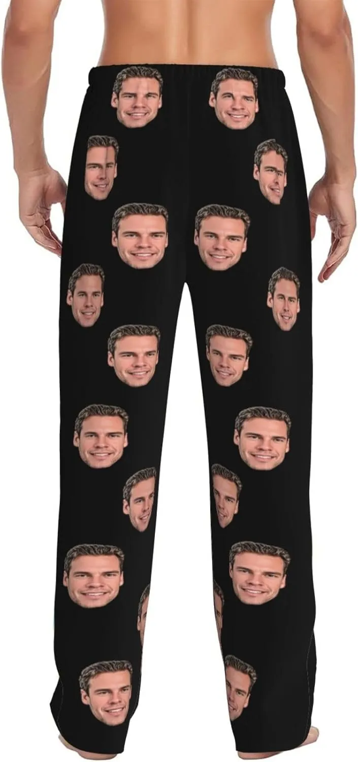 Personalized Men's Pajama Pants Custom Mens Pajama Bottoms Personalized Pajama Pants for Men with Photo Face Text