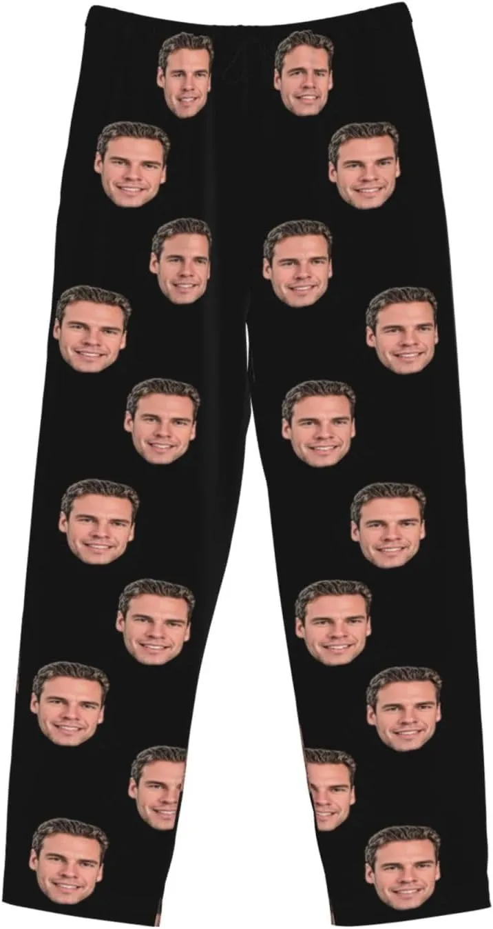 Personalized Men's Pajama Pants Custom Mens Pajama Bottoms Personalized Pajama Pants for Men with Photo Face Text