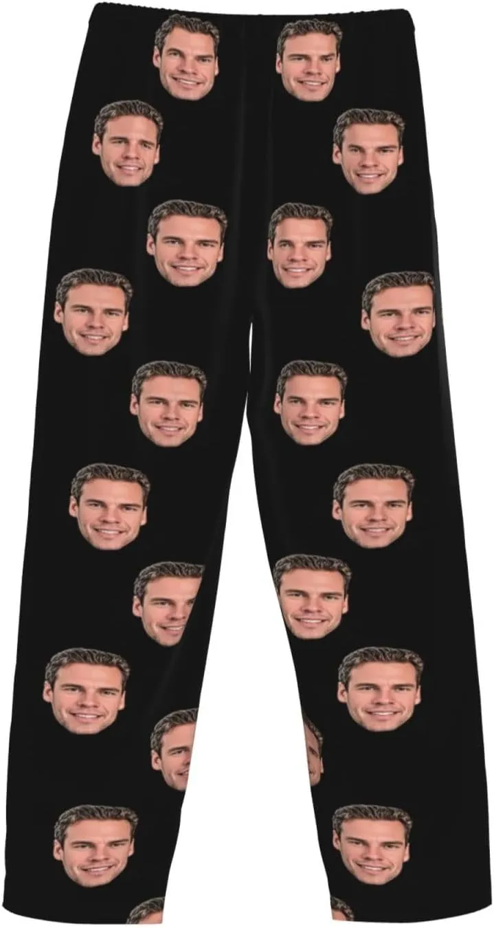 Personalized Men's Pajama Pants Custom Mens Pajama Bottoms Personalized Pajama Pants for Men with Photo Face Text
