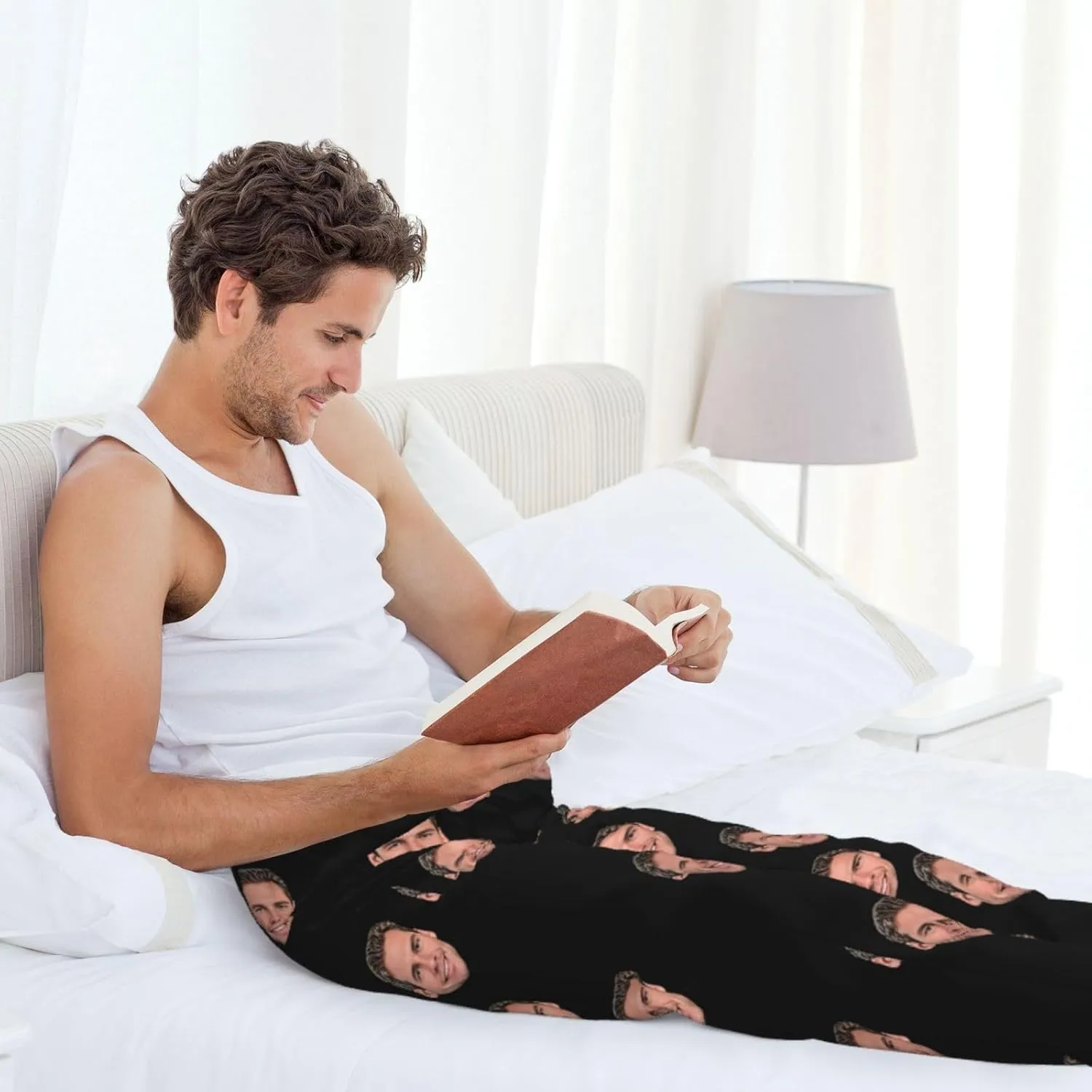 Personalized Men's Pajama Pants Custom Mens Pajama Bottoms Personalized Pajama Pants for Men with Photo Face Text