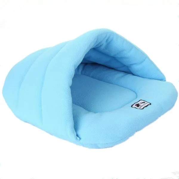 Pet Cat Dog Sleeping Bag Cushion Warm Comfortable Size L Blue