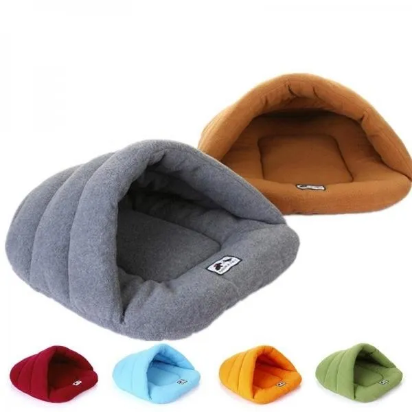Pet Cat Dog Sleeping Bag Cushion Warm Comfortable Size M Gray